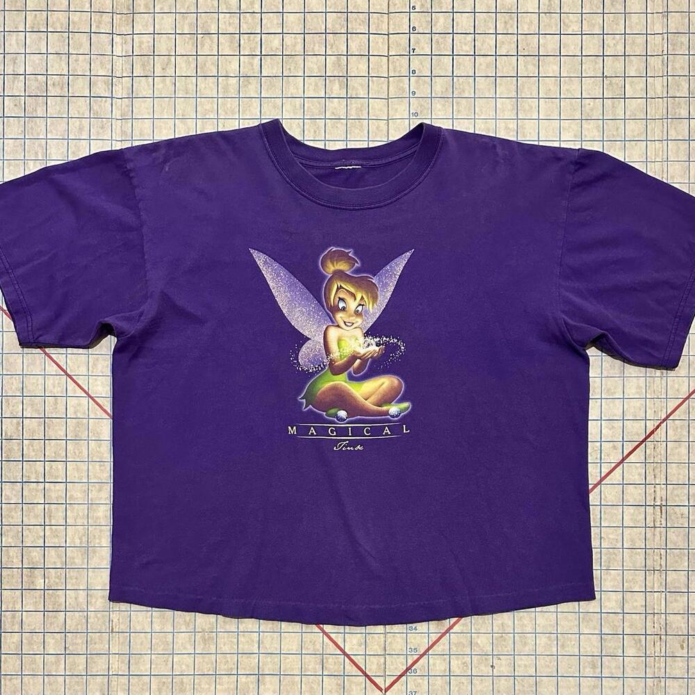 Vintage 90s Disney Tinkerbell Tink Tee Purple Boxy Fit 22x22